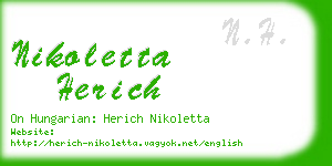 nikoletta herich business card